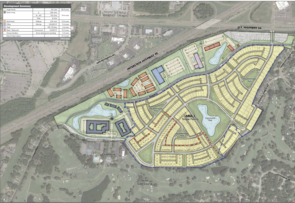 Plans show the layout for a future 170-acre development adjacent to the Colonial Country Club in Cordova.