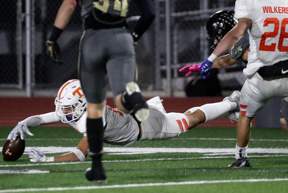 Maple Mountain plays Timpview in a varsity football game at Maple Mountain High School in Spanish Fork on Friday, Oct. 6, 2023. Timpview won 42-20. | Kristin Murphy, Deseret News