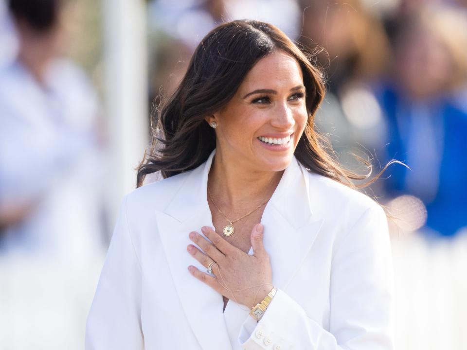 Meghan Markle attends a reception on April 15, 2022 in The Hague, Netherlands.