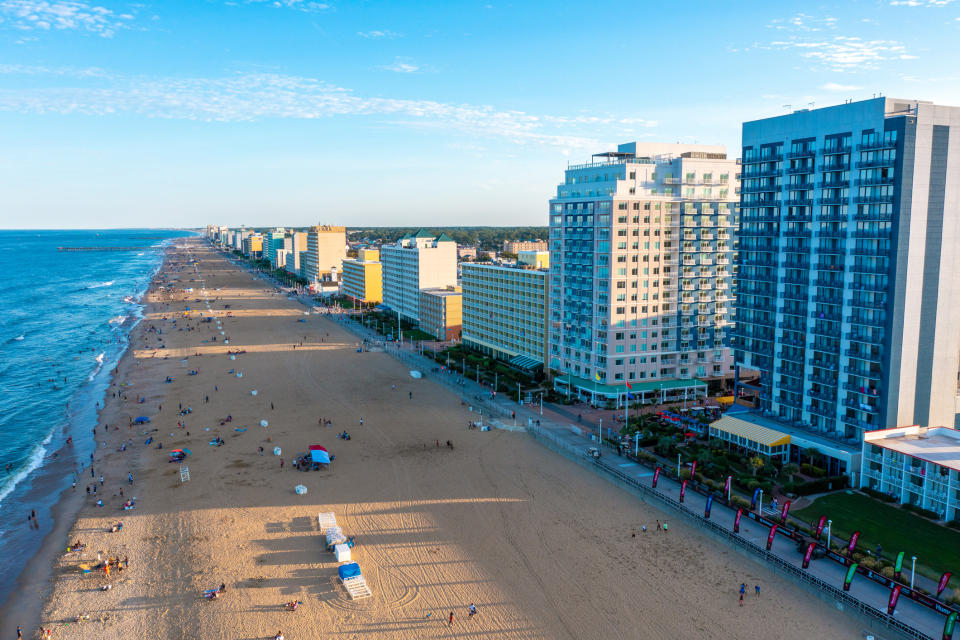 Virginia Beach beachfront and boardwalk