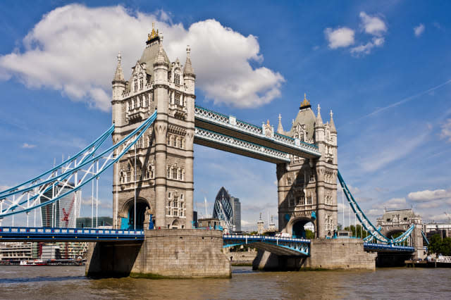 Tower Bridge in London on a beautiful sunny day