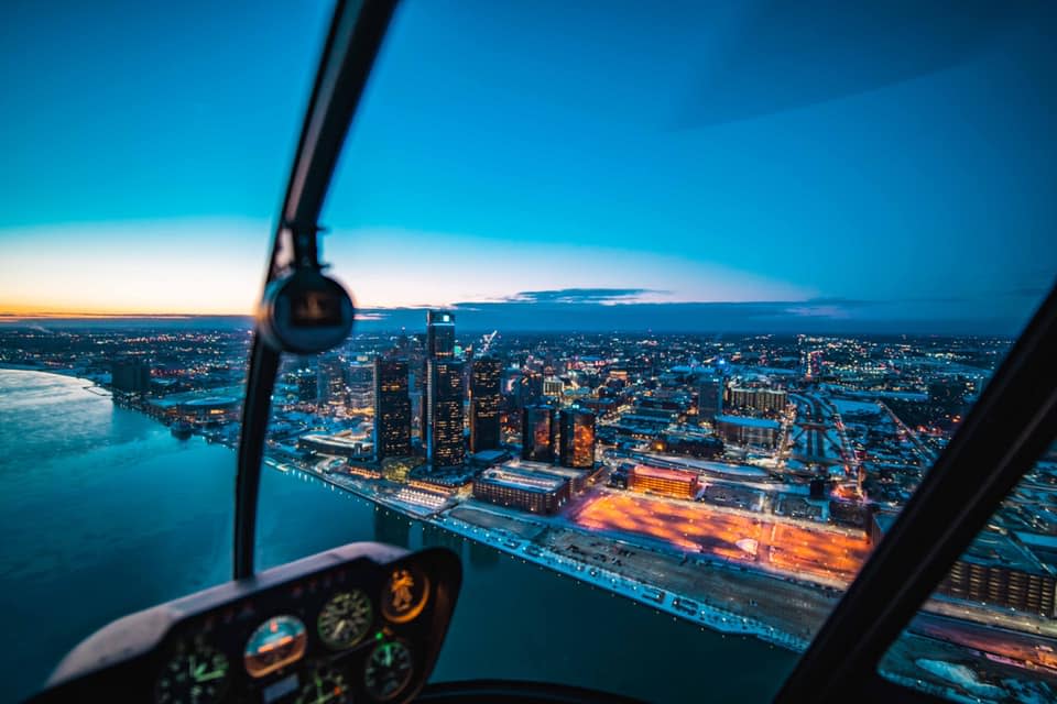 MyFlight helicopter tour of downtown Detroit.