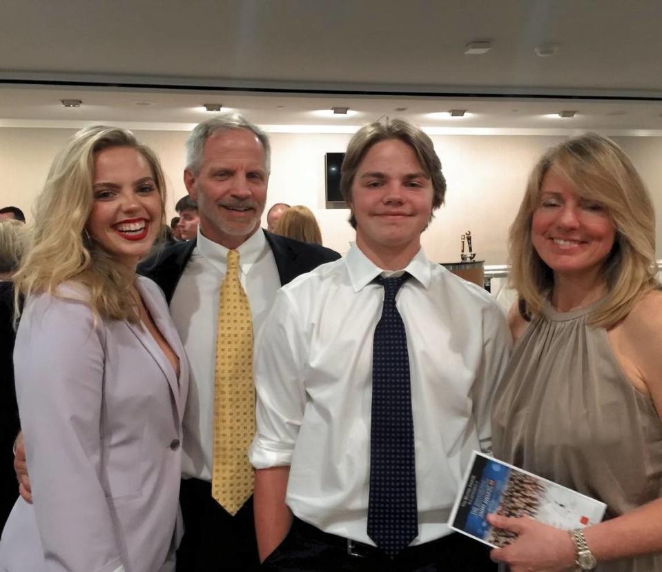 From left, Reneé Rapp, her dad Charlie, her brother Charlie and her mom Denise.