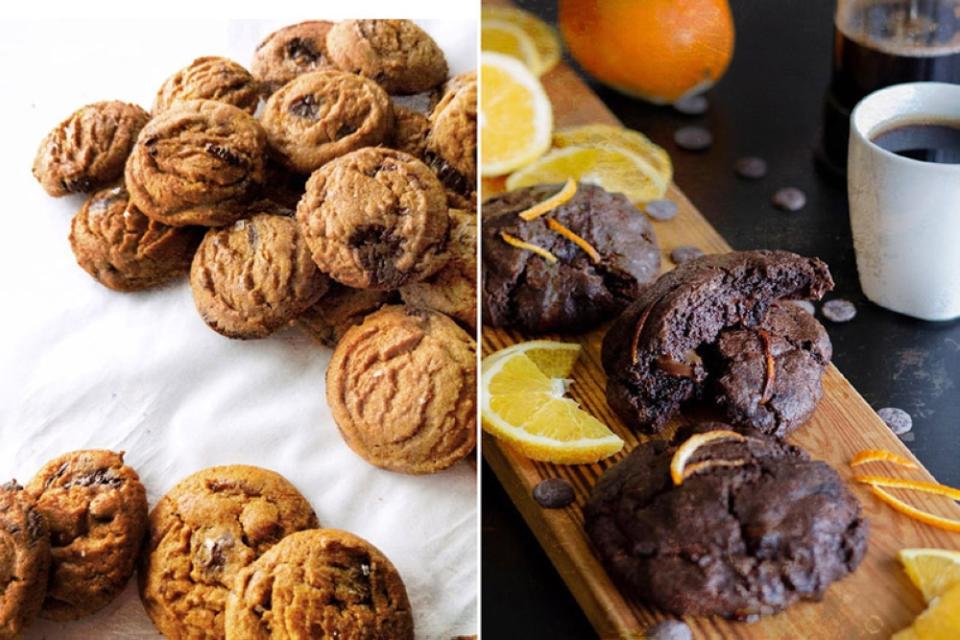 Popular Chonks! cookies include Classic Chocolate Chip (left) and The Jaffa (right). —Pictures courtesy of Chonks!