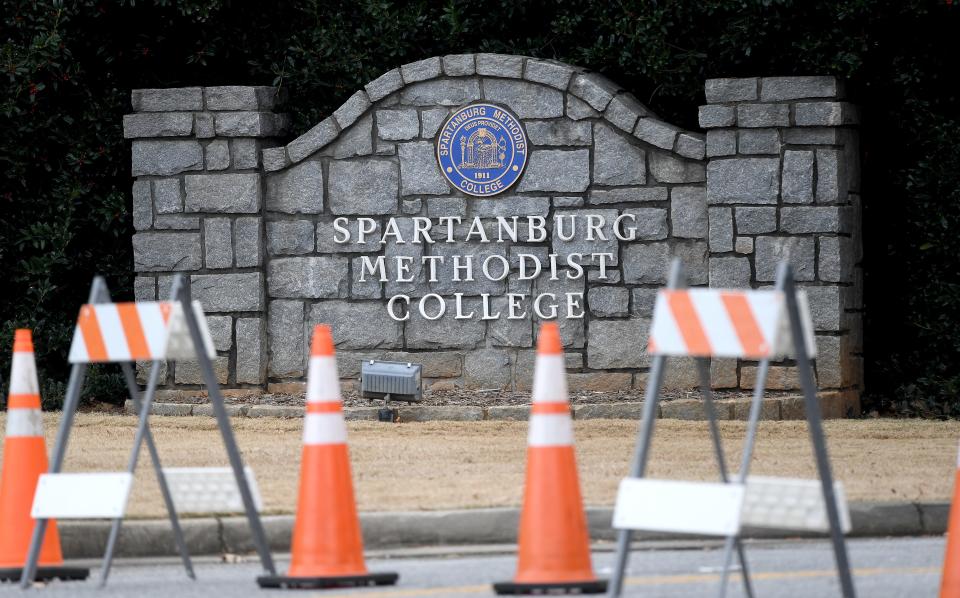 An officer-involved shooting took place at Spartanburg Methodist College. The front of the college was blocked off on New Year's Day.