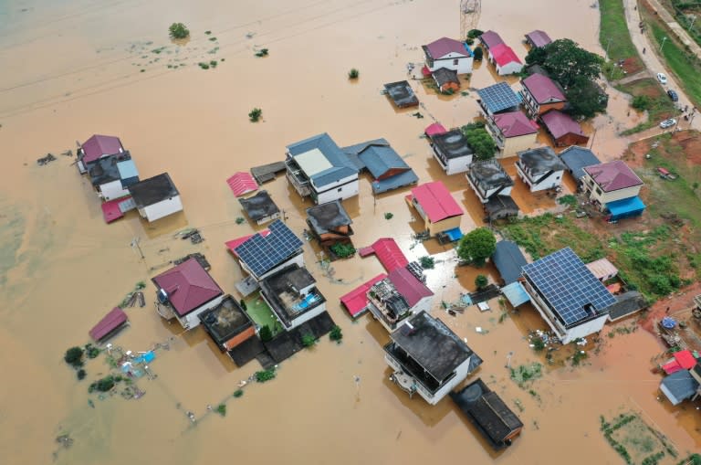 Las inundaciones en Jiujiang, en el centro de China, en una imagen del 2 de julio de 2024 (Stringer)