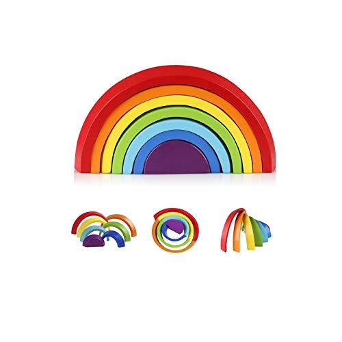 33) Wooden Rainbow Nesting Puzzle