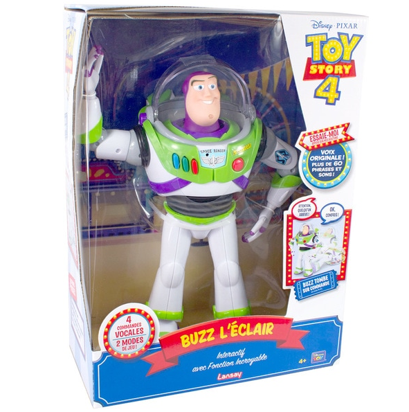 Toy Story est une valeur sûre cette année encore. Alors pour Noël, <strong>cette figurine interactive de 30 cm de Buzz l'Éclair</strong> fait figure d'incontournable. Un jouet qui s'arrache. Vers l'infini et au-delà ! <a href="https://www.king-jouet.com/jeu-jouet/Jeux-imitation-mondes-imaginaires/heros-univers/ref-752419-disney-toy-story-4-figurine-incroyable-buzz-l-eclair-interactive-30-cm.htm?cid=Google_Paid-Search_campaign%5BFil-Rouge%5D-SmartShopping-RMK_adgroup=Groupe+d%27annonces_none&gclid=Cj0KCQiAiNnuBRD3ARIsAM8KmluPSyicR5sse3luBp4g_Nzy6H5jakkA41bPHvUbxV74EGOzE8EWiX4aApkKEALw_wcB&gclsrc=aw.ds" rel="nofollow noopener" target="_blank" data-ylk="slk:Prix : 99,99 euros;elm:context_link;itc:0;sec:content-canvas" class="link ">Prix : 99,99 euros</a>.