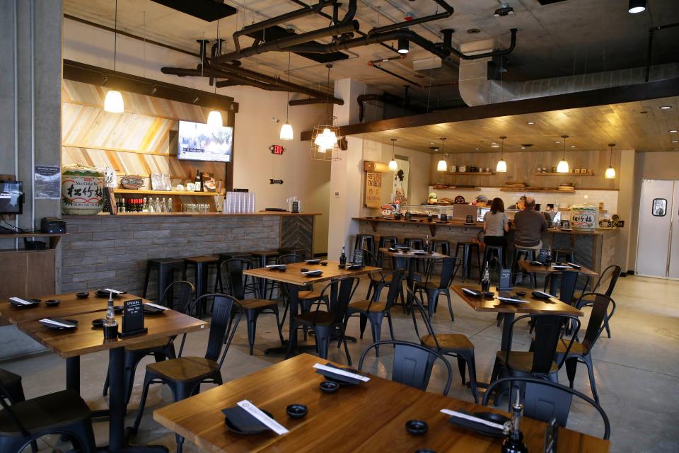 The dining area of  Kin by Rice n Roll, a sushi and Thai restaurant in Wauwatosa.