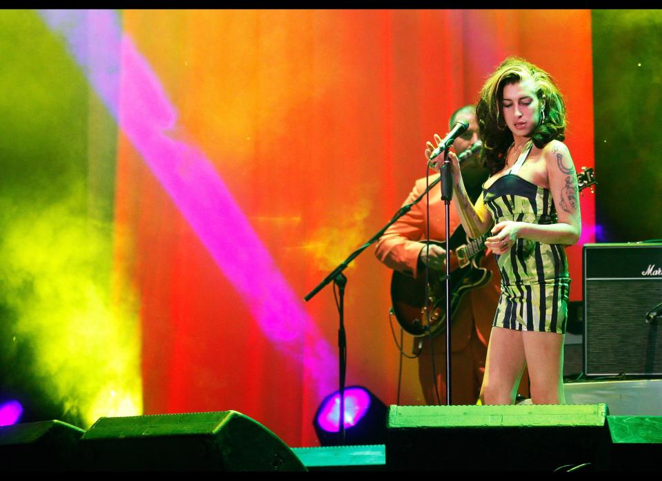 Amy Winehouse performs live at Kalemegdan Park on June 18, 2011 in Belgrade, Serbia. This was the singer's last live concert performance before her death on July 23, 2011. (Srdjan Stevanovic, WireImage)