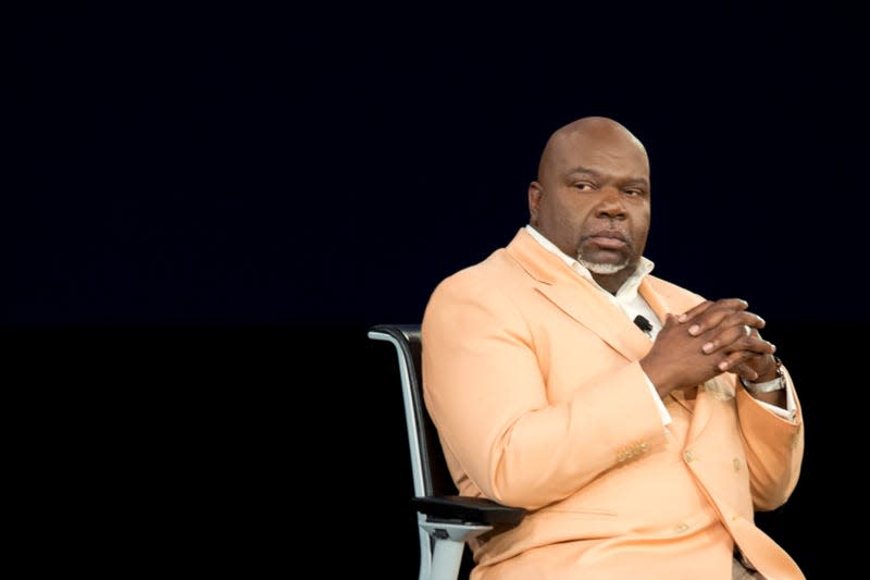 DALLAS, TX - AUGUST 29: Bishop T.D. Jakes speaks during a live taping of “Oprah’s Lifeclass” with Oprah Winfrey during MegaFest at the American Airlines Center on August 29, 2013 in Dallas, Texas.