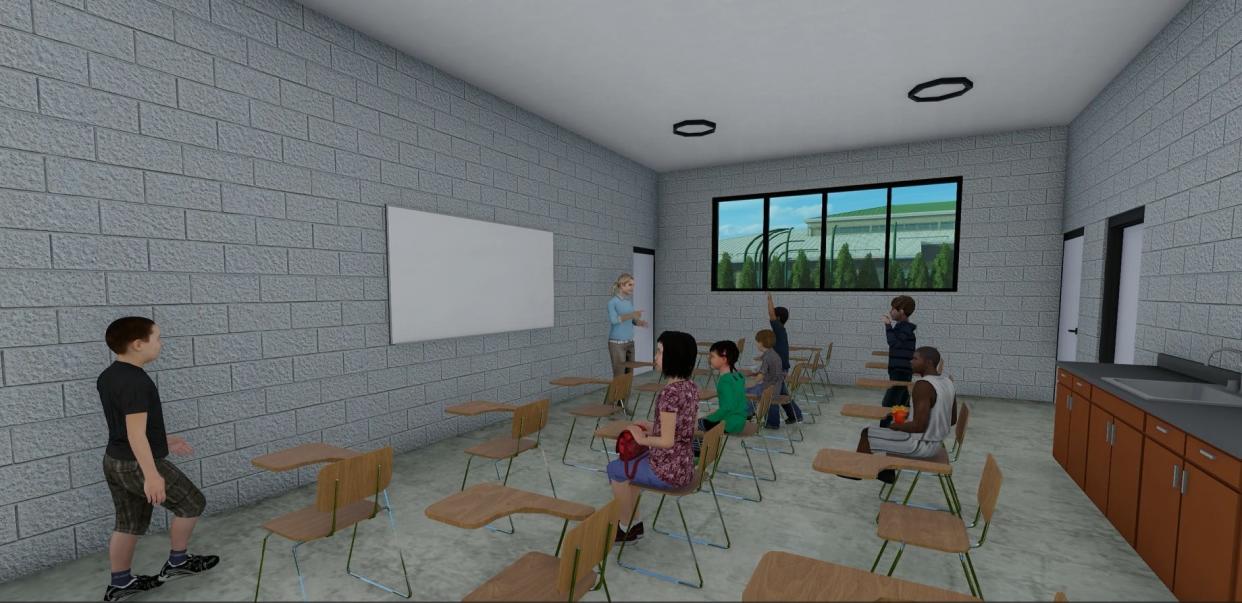 A rendering of the classroom of the Buckeye Ranch's residential treatment facility for youth needing mental health treatment. There was a groundbreaking for the center, set to open in 2025, in November 2023. The facility is part of a partnership with Nationwide Children's Hospital.