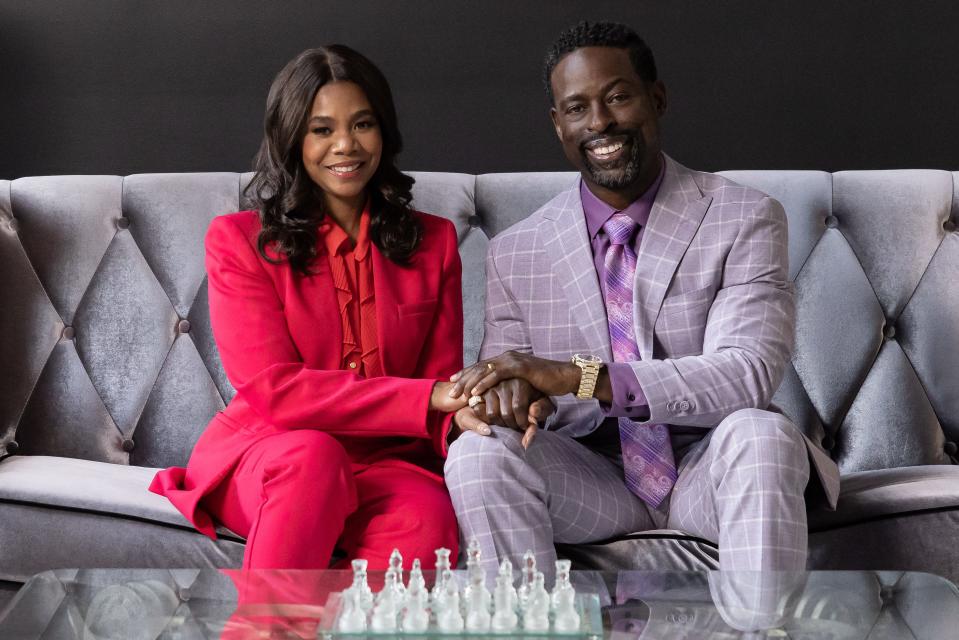 Trinitie (Regina Hall) and Lee-Curtis (Sterling K. Brown) attempt to relaunch their Atlanta megachurch in the satire "Honk for Jesus. Save Your Soul."
