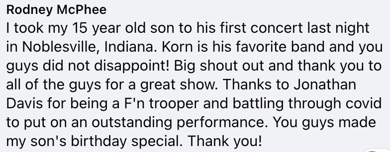 (Screenshot: Korn via Facebook)