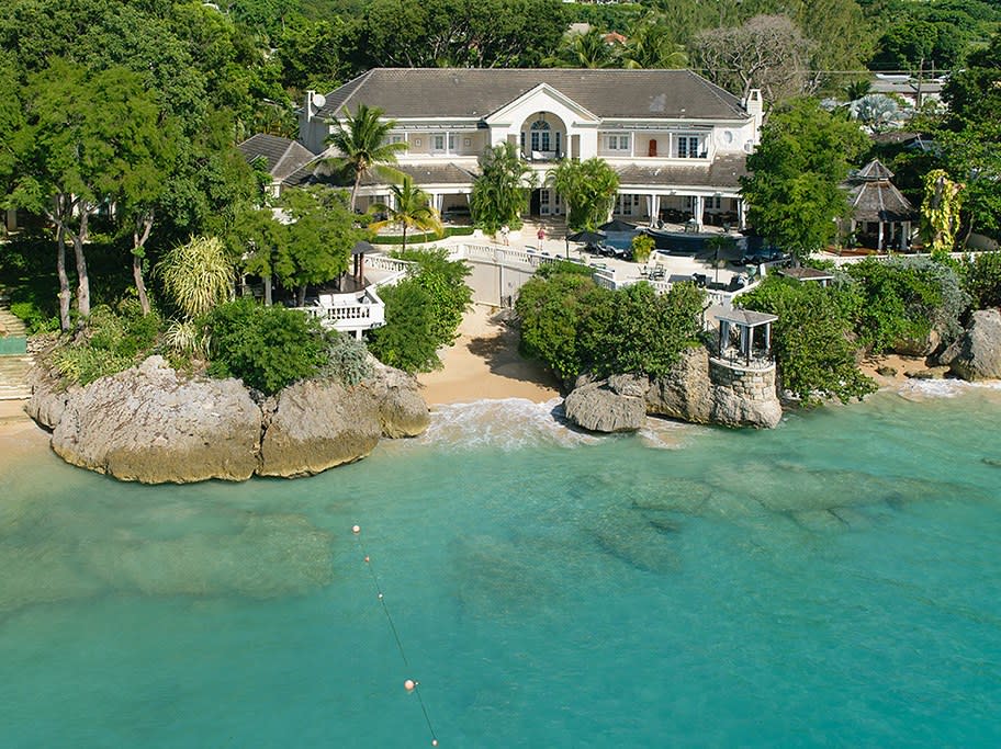 The home comes with a private beach.