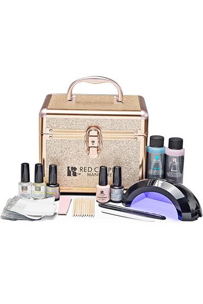 Red Carpet Manicure Pro 45 Ultimate Pro LED Gel Nail Polish Kit with Train Case