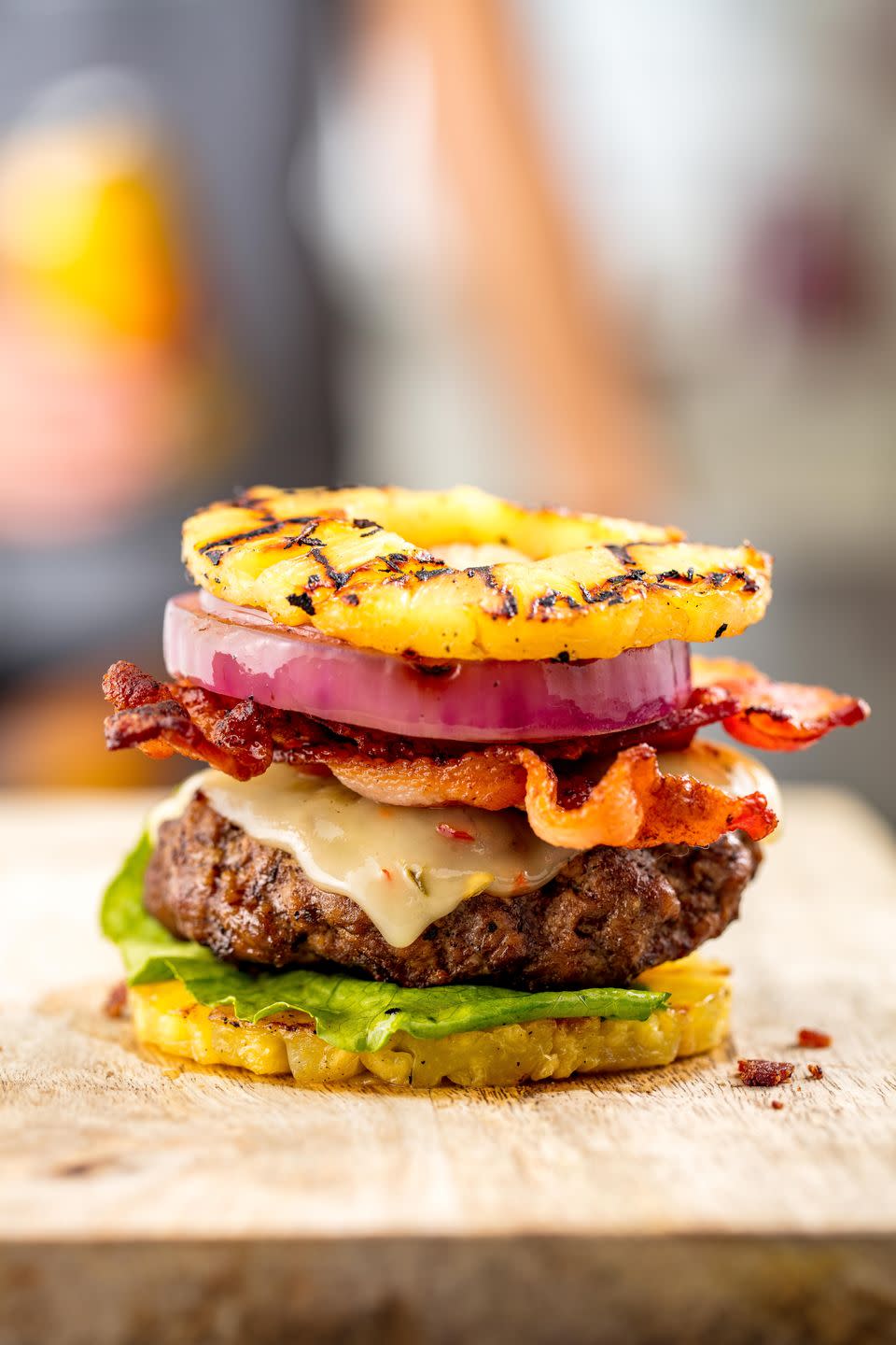 pineapple bun bacon cheeseburger