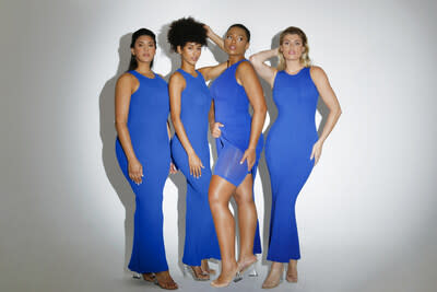 GOLDSTROMS Women Blue Solid Saree Shapewear - Absolutely
