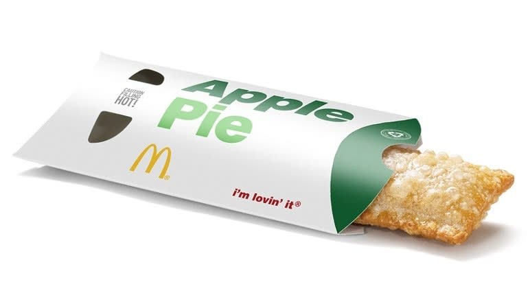 McDonald's fried apple pie in a paper sleeve