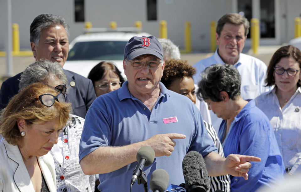 Rep. Mike Capuano, D-Mass., speaks after touring the Border Patrol Central Processing Center in McAllen, Texas, on June 23. (Photo: David J. Phillip/AP)