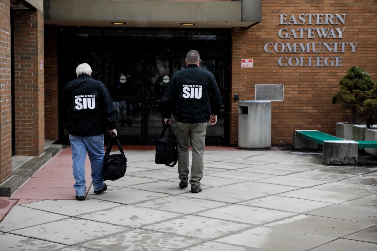 The Ohio Auditor's special investigations unit executed search warrants at Eastern Gateway Community College in Steubenville on Thursday, Jan. 4, 2024. Auditors are investigating financial irregularities.