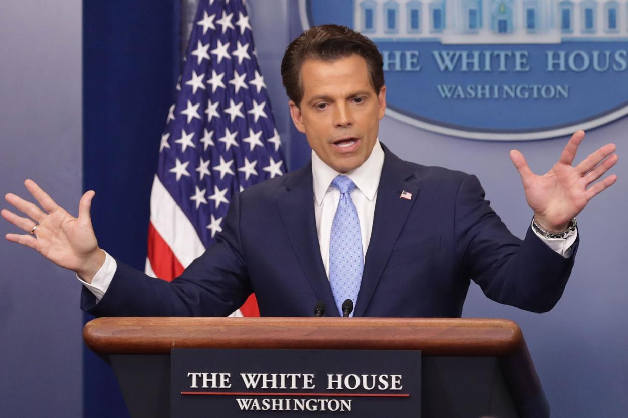 Anthony Scaramucci answers reporters' questions at a recent White House press briefing: Chip Somodevilla/Getty Images