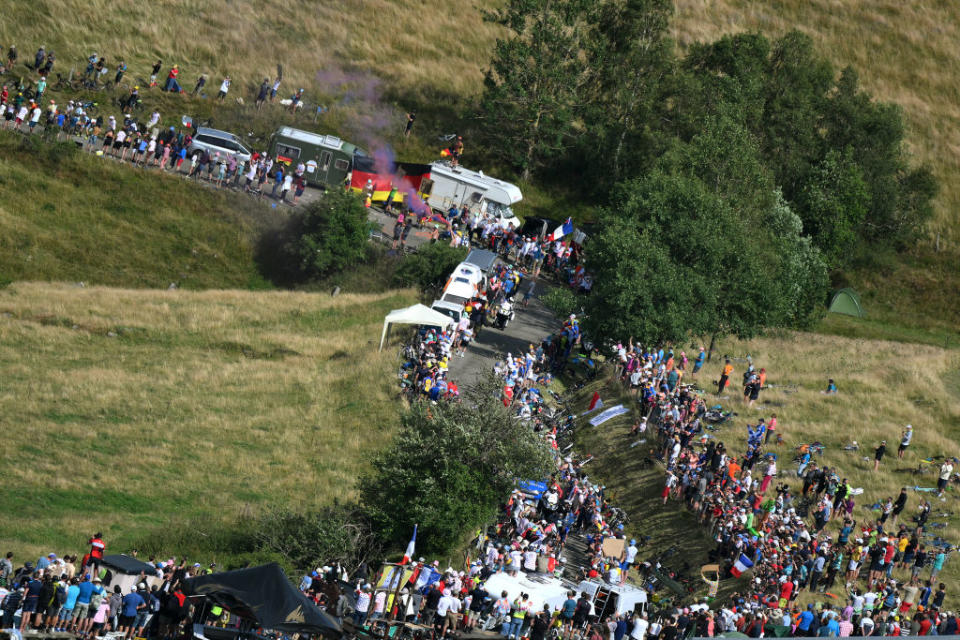 Huge crowds cheered on the riders on the Petit Ballon