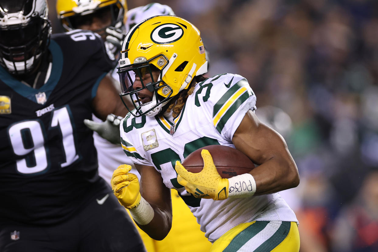 Packers running back Aaron Jones has had up-and-down fantasy production throughout the season.