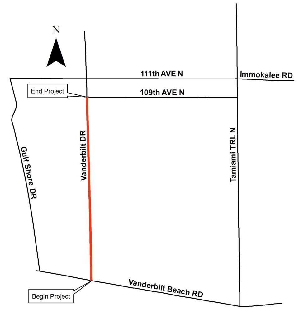 Map of the Vanderbilt Sidewalk Project