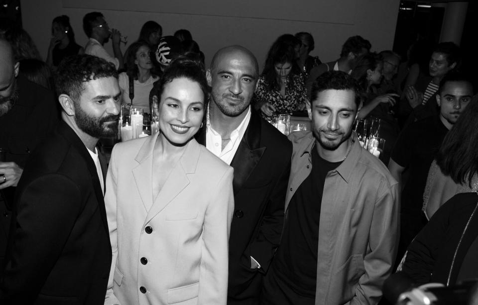 Alexandre Mattiussi, Yann Demange, Noomi Rapace and Riz Ahmed catch up at a screening of AMI’s ‘Dammi’ during the Cannes Film Festival on May 18. - Credit: Courtesy of AMI