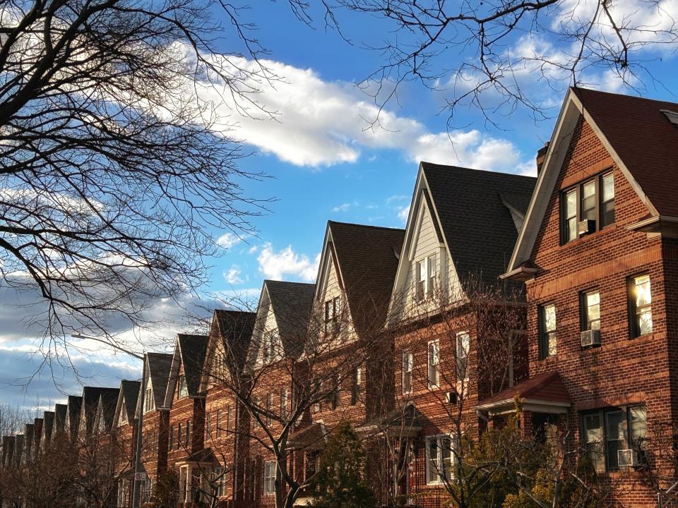 Row houses in historic Forest Hills Gardens, Queens, New York. (Photo by: Lindsey Nicholson/UCG/Universal Images Group via Getty Images)