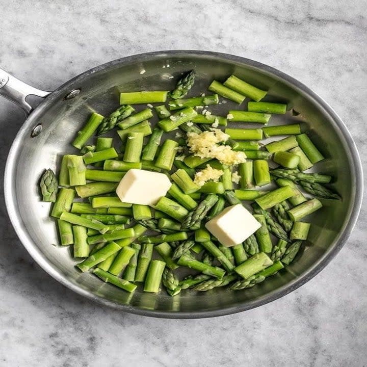 This version uses campanelle, but any short-shaped pasta — like orecchiette, cavatappi, or macaroni — would work.Recipe: Lemon Garlic Pasta