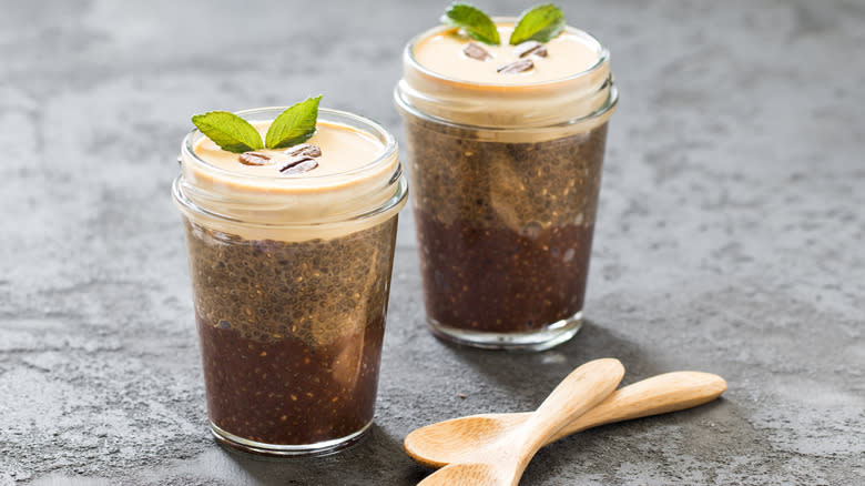 mint chia seed coffee jar