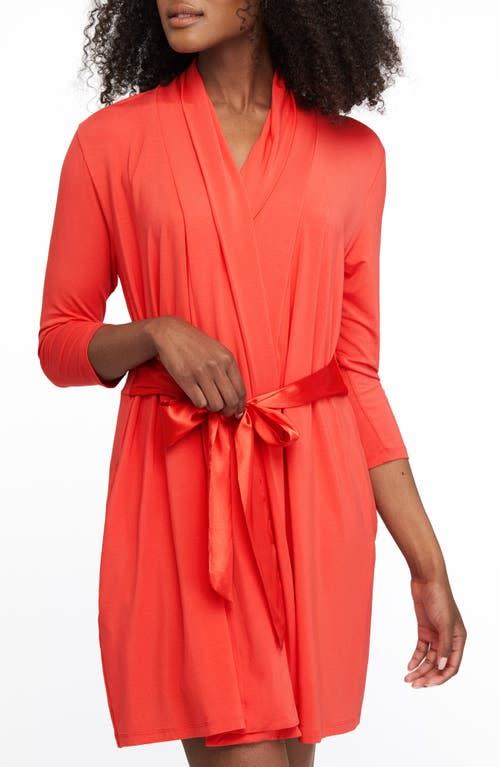 <p><strong>Fleur'T</strong></p><p>nordstrom.com</p><p><strong>$109.00</strong></p><p>This short robe incorporates spandex for a stretchy, enveloping feel. A satin waist tie adds a dose of luxury, and a shawl collar and 3/4-length sleeves round out the look. Bright solid color options — including bright Malibu blue and vibrant goji berry — add a cheery pop. </p>