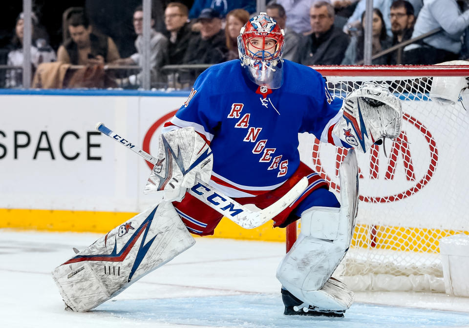 New York Rangers Goalie Igor Shesterkin (31) in action during the National Hockey League 