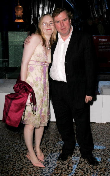 LONDON - NOVEMBER 06: Actor Timothy Spall and his daughter Mercedes attend the party for the World Premiere of "Harry Potter And The Goblet Of Fire" at The Natural History Museum on November 6, 2005 in London, England. The film is based on the fourth installment of author J. K. Rowling's novel series. (Photo by Dave Hogan/Getty Images)