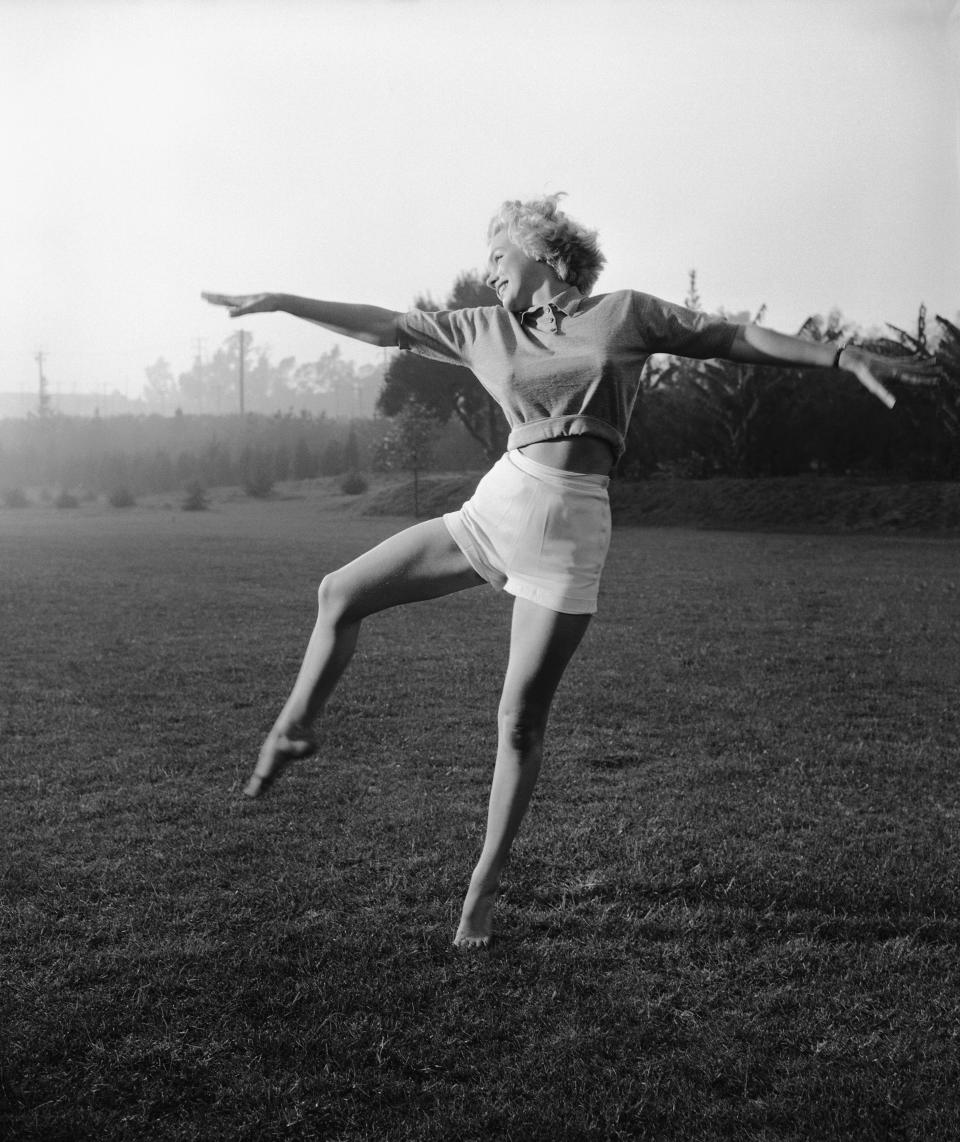 Monroe's crop top and shorts ensemble in this undated photo is quintessentially summer.&nbsp;