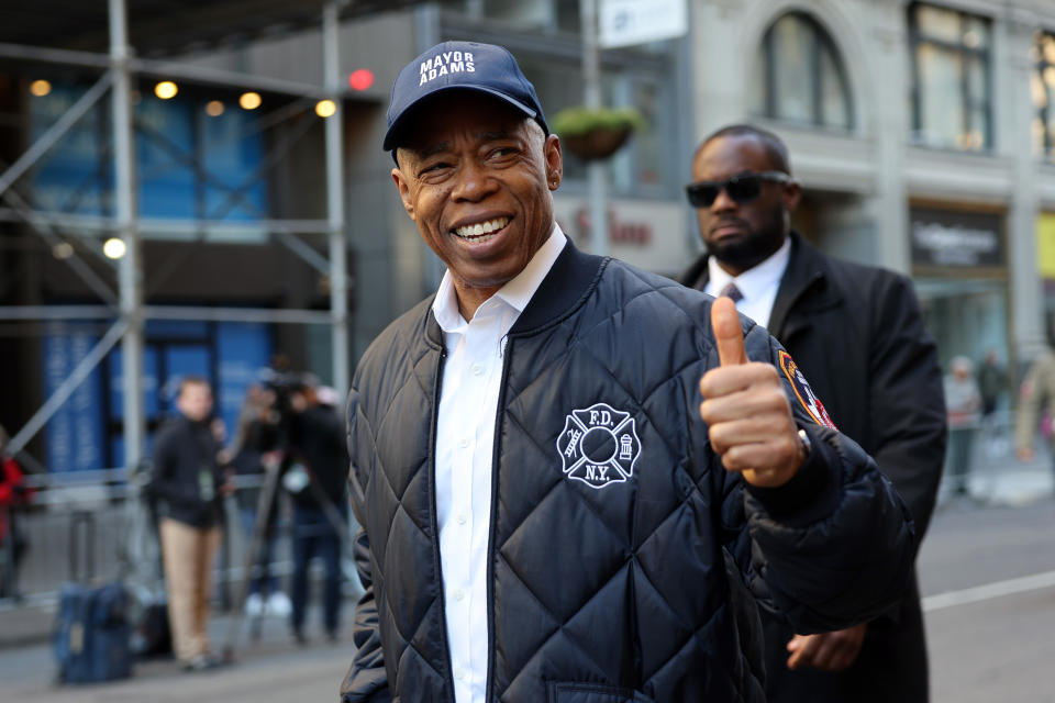 New York Mayor Eric Adams participates in the annual Veterans Day Parade on Nov. 11 in New York City.