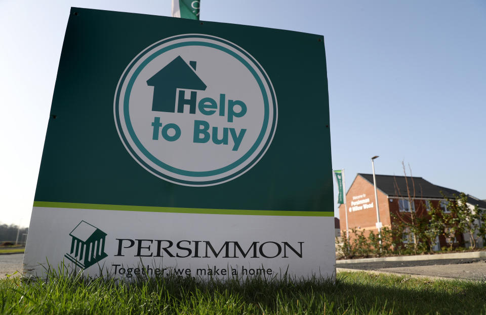 Persimmon Homes signage near Larbert after the housebuilder reported pre-tax profits surpassed £1 billion, growing 13%. (Photo by Andrew Milligan/PA Images via Getty Images)