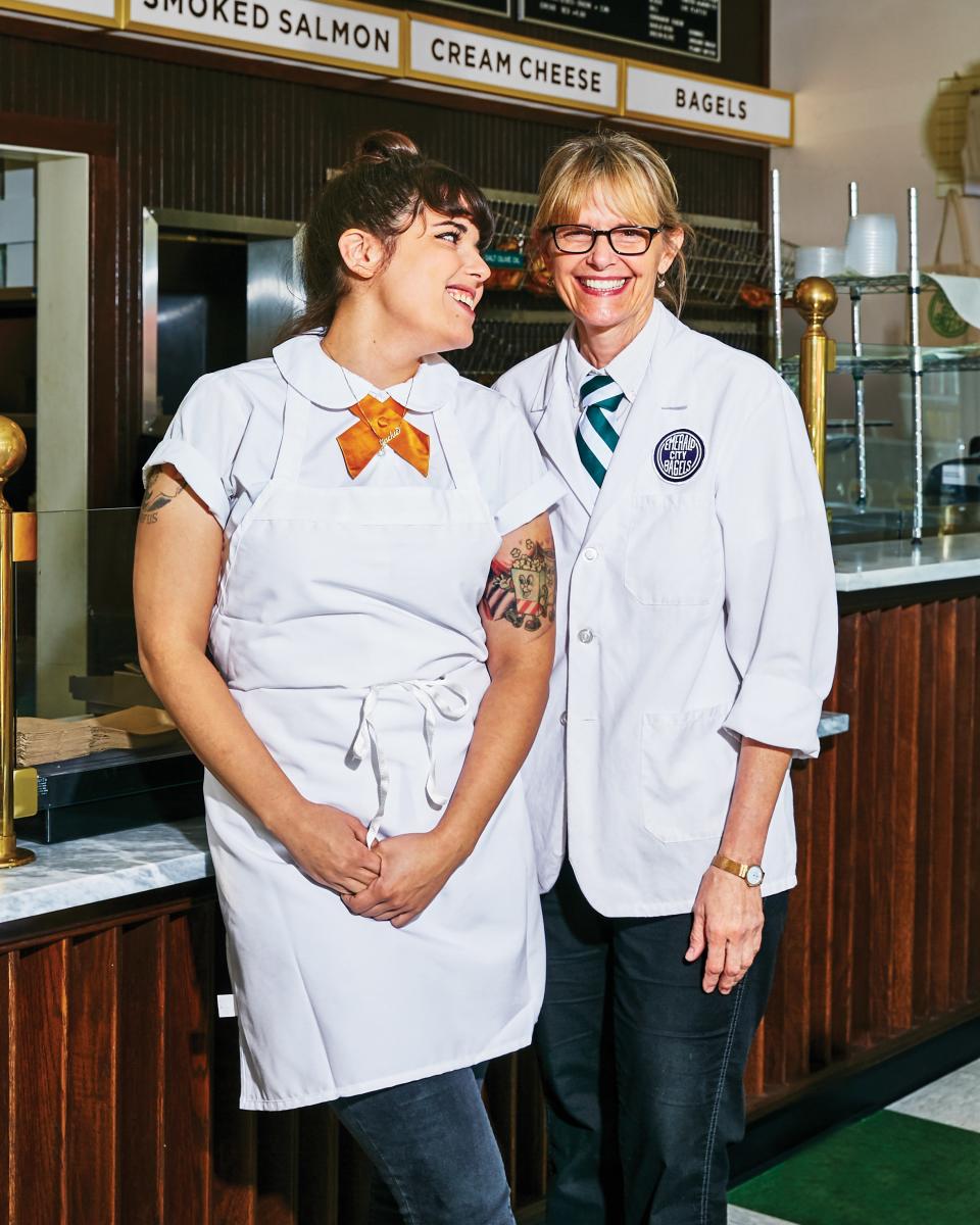 The bagel dream team at Emerald City Bagels: Jackie (left) and Deanna Halcrow