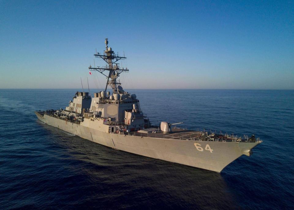 The Arleigh Burke-class guided-missile destroyer USS Carney (US NAVY/AFP via Getty Images)