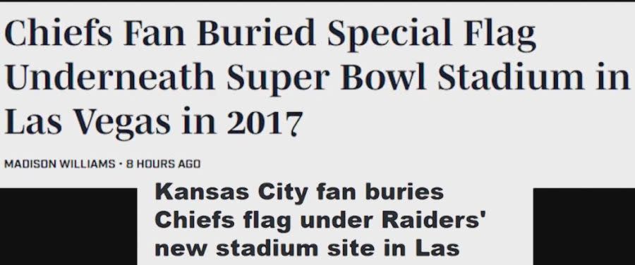 <em>As word spread about the Chiefs fan burying a team flag under the Allegiant Stadium, news media picked up the story. </em>