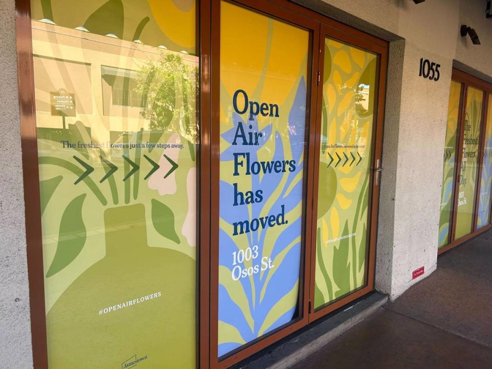 Open Air Flowers has moved to a new location in downtown San Luis Obispo, at 1003 Osos St.