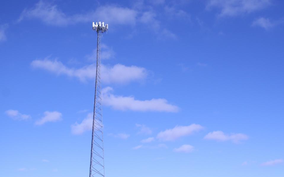 Communications towers, like this one seen near the Luna-Doña Ana County border off Interstate 10, are one way residents of Luna County access the internet in a region where it’s difficult to find reliable, fast service.