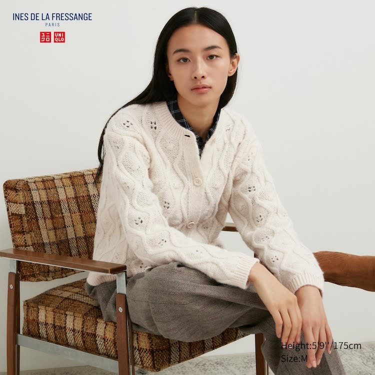 Pointelle Crew Neck Cardigan. (Photo: Uniqlo SG)