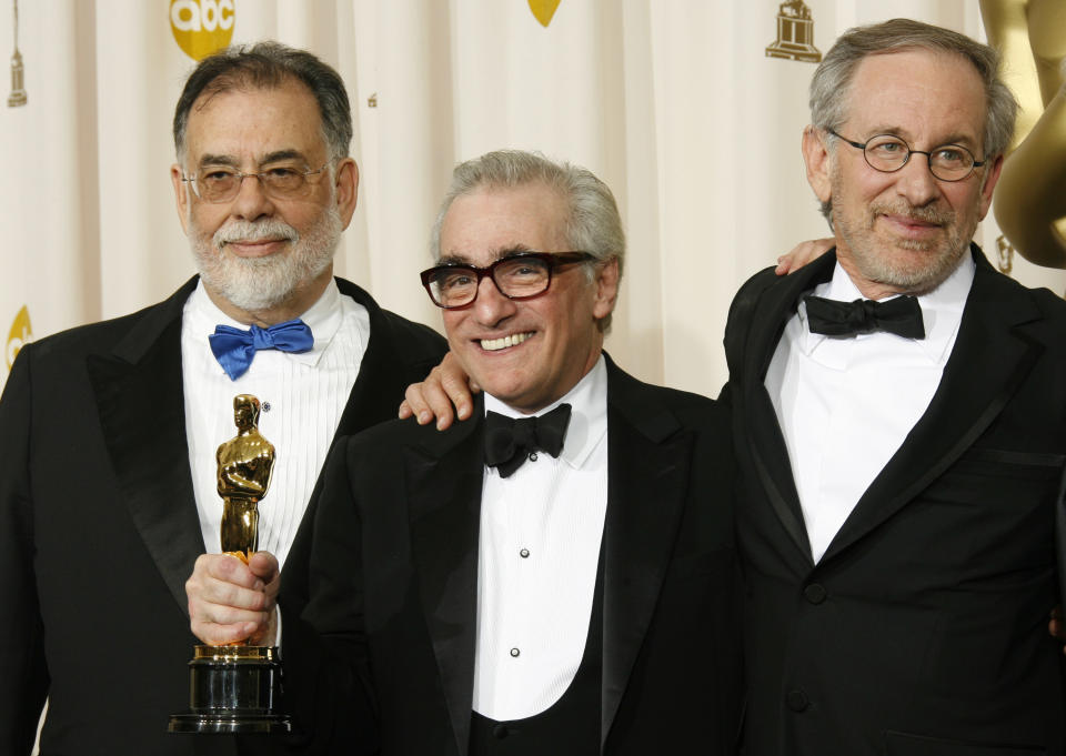 Directors Francis Ford Coppola, Martin Scorsese and Steven Spielberg (Photo by Dan MacMedan/WireImage)