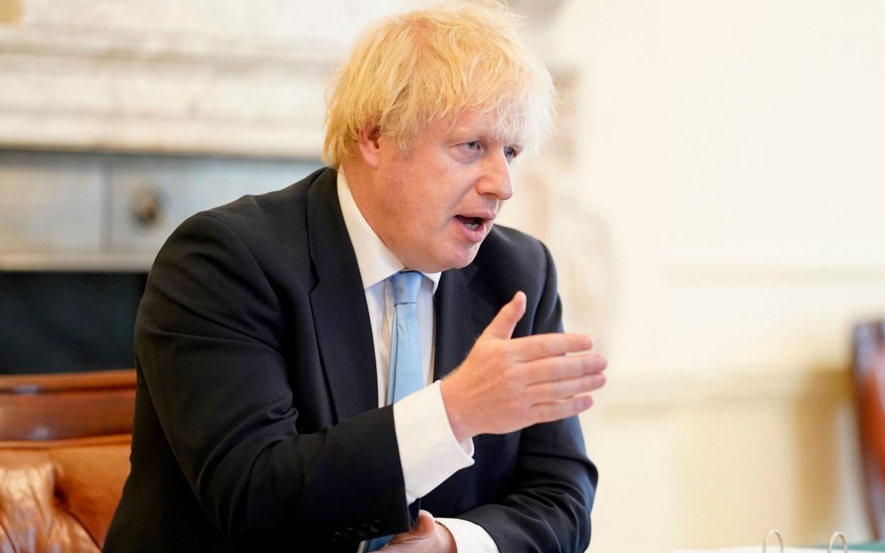 Boris Johnson during his video conference with the Liaison Committee - ANDREW PARSONS/EPA-EFE/Shutterstock