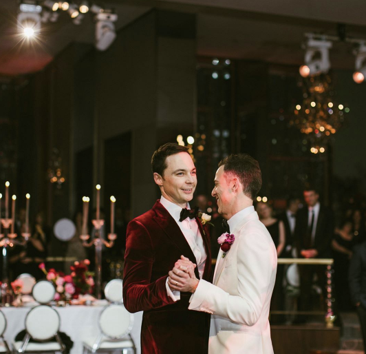 Just married! Jim Parsons and Todd Spiewak. (Photo: Amber Gress Photographer/Jim Parsons via Instagram)