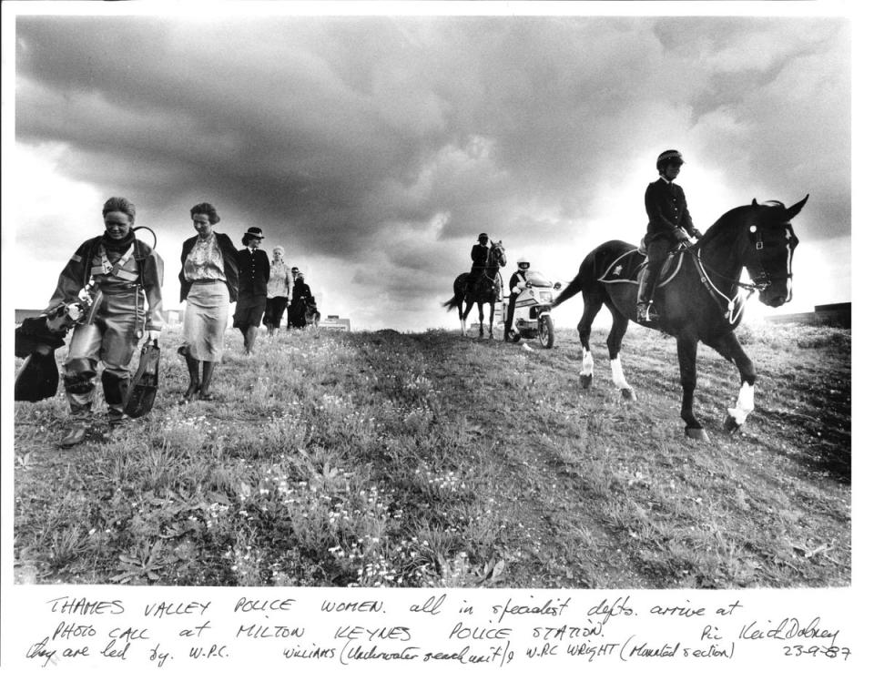 Thames Valley Police Women, underwater search unit and mounted section, 1987 (Keith Dobney/Independent)