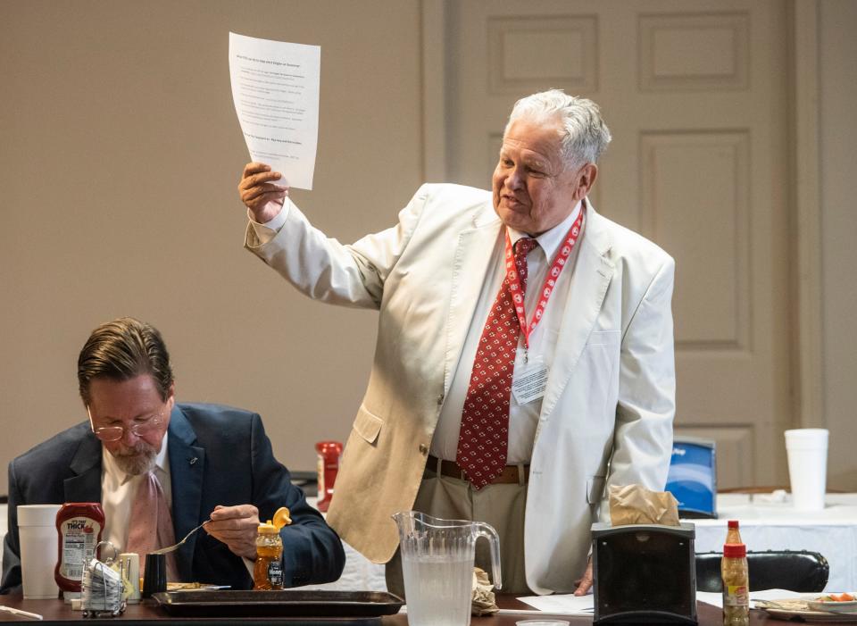 State Auditor Jim Zeigler announces an exploratory committee for governor among supporters at Farmers Market Cafe in Montgomery, Ala., on Tuesday, July 27, 2021.